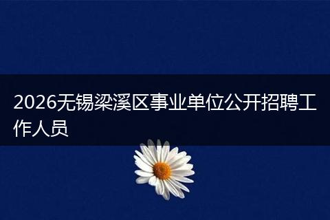 2026无锡梁溪区事业单位公开招聘工作人员
