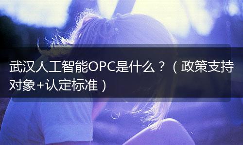 武汉人工智能OPC是什么？（政策支持对象+认定标准）