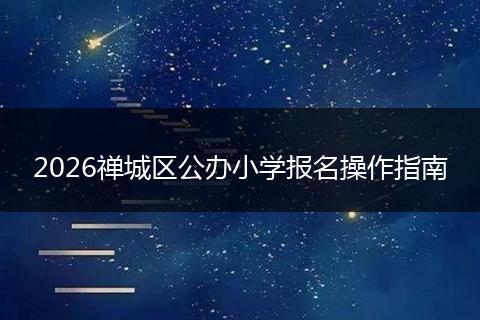 2026禅城区公办小学报名操作指南