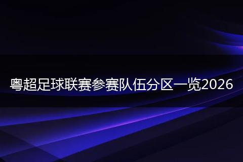 粤超足球联赛参赛队伍分区一览2026