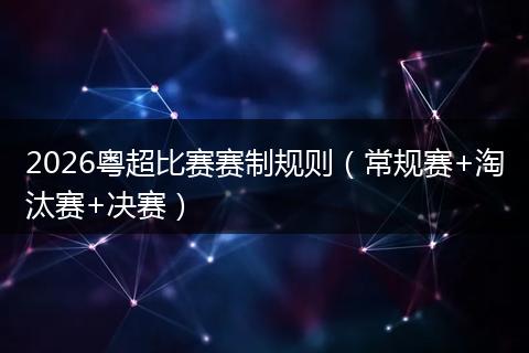 2026粤超比赛赛制规则（常规赛+淘汰赛+决赛）