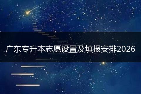 广东专升本志愿设置及填报安排2026