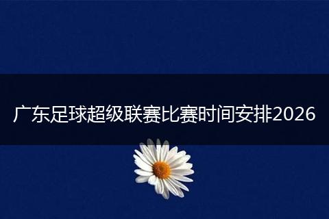 广东足球超级联赛比赛时间安排2026