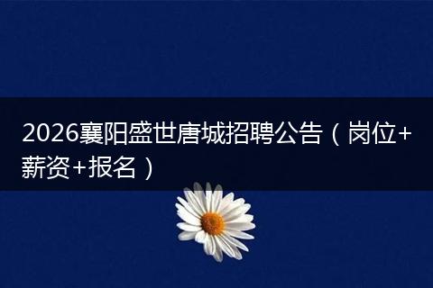 2026襄阳盛世唐城招聘公告（岗位+薪资+报名）