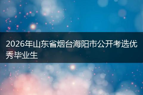 2026年山东省烟台海阳市公开考选优秀毕业生