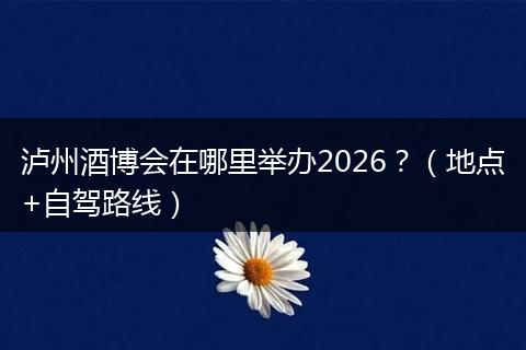 泸州酒博会在哪里举办2026？（地点+自驾路线）