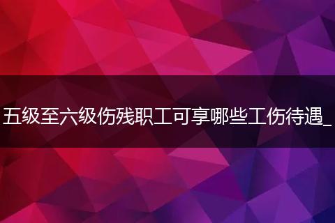 五级至六级伤残职工可享哪些工伤待遇_