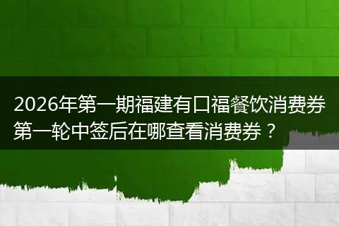 2026年第一期福建有口福餐饮消费券第一轮中签后在哪查看消费券？