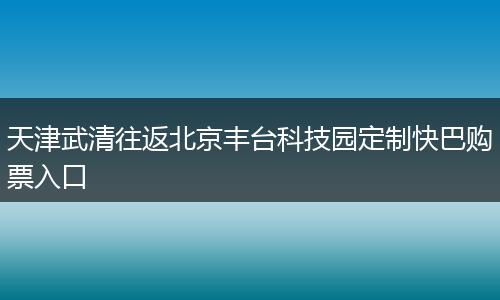 天津武清往返北京丰台科技园定制快巴购票入口
