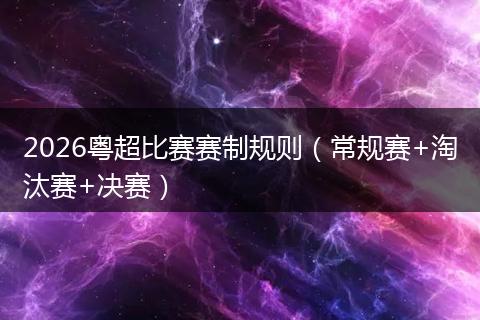 2026粤超比赛赛制规则（常规赛+淘汰赛+决赛）