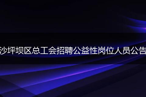 沙坪坝区总工会招聘公益性岗位人员公告
