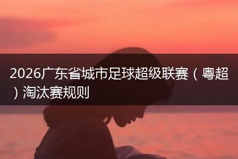 2026广东省城市足球超级联赛（粤超）淘汰赛规则
