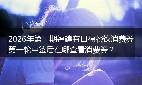 2026年第一期福建有口福餐饮消费券第一轮中签后在哪查看消费券？