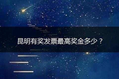 昆明有奖发票最高奖金多少？