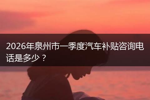 2026年泉州市一季度汽车补贴咨询电话是多少？