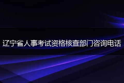 辽宁省人事考试资格核查部门咨询电话