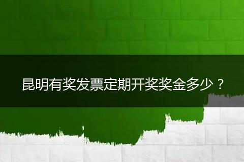 昆明有奖发票定期开奖奖金多少？