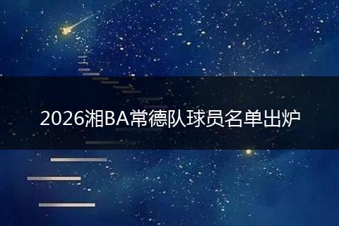 2026湘BA常德队球员名单出炉