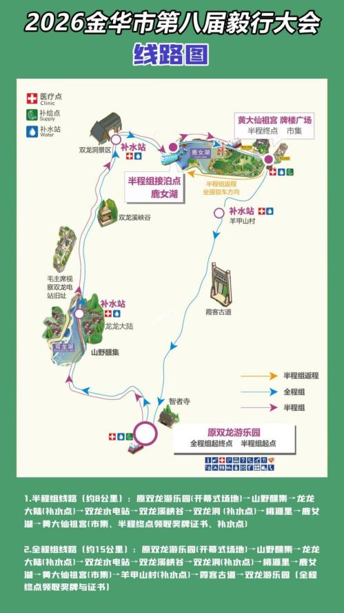 2026金华第八届毅行大会路线+线路图