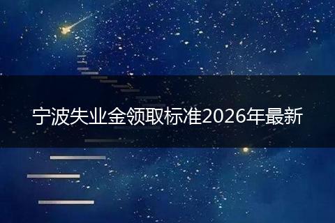 宁波失业金领取标准2026年最新