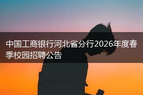中国工商银行河北省分行2026年度春季校园招聘公告