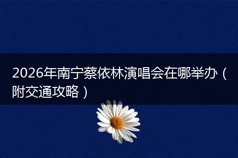 2026年南宁蔡依林演唱会在哪举办（附交通攻略）