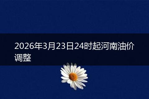 2026年3月23日24时起河南油价调整