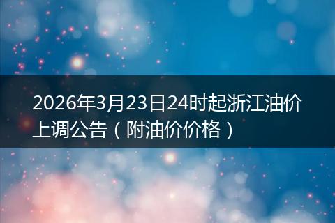 2026年3月23日24时起浙江油价上调公告（附油价价格）
