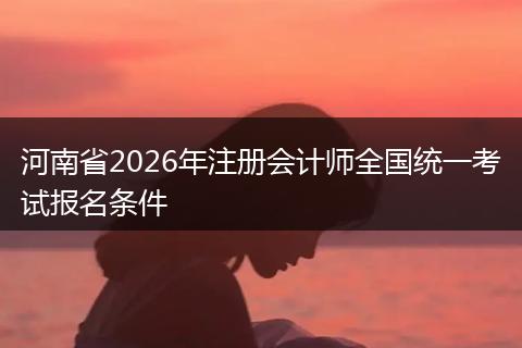 河南省2026年注册会计师全国统一考试报名条件