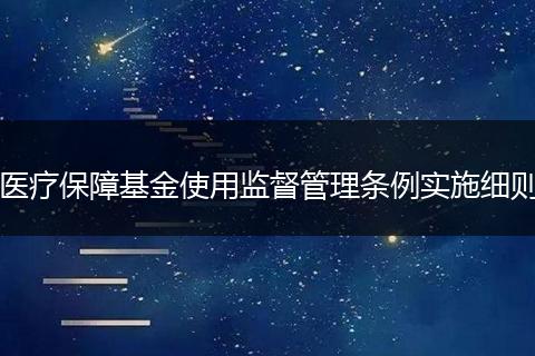 医疗保障基金使用监督管理条例实施细则