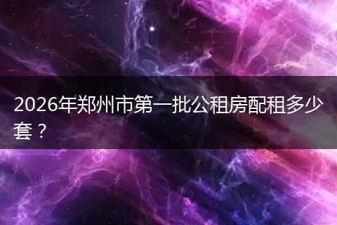 2026年郑州市第一批公租房配租多少套？