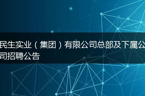 民生实业（集团）有限公司总部及下属公司招聘公告