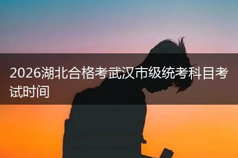 2026湖北合格考武汉市级统考科目考试时间