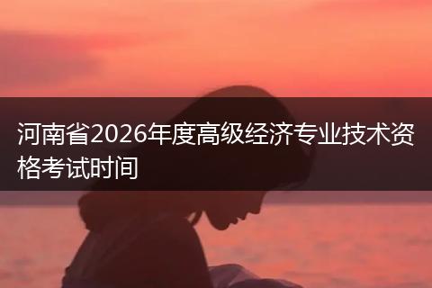 河南省2026年度高级经济专业技术资格考试时间