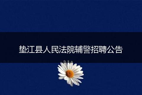 垫江县人民法院辅警招聘公告