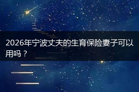 2026年宁波丈夫的生育保险妻子可以用吗？