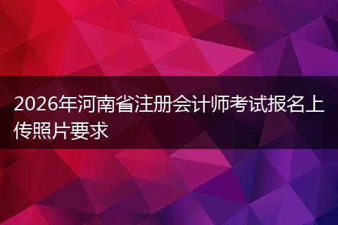 2026年河南省注册会计师考试报名上传照片要求