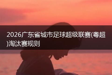 2026广东省城市足球超级联赛(粤超)淘汰赛规则