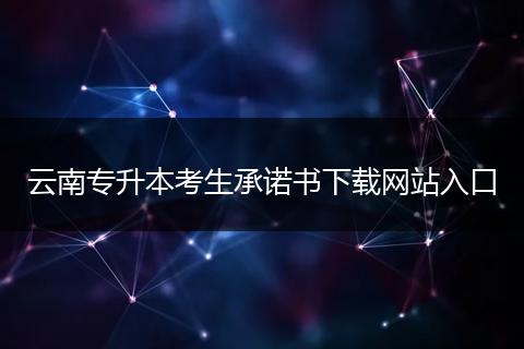 云南专升本考生承诺书下载网站入口