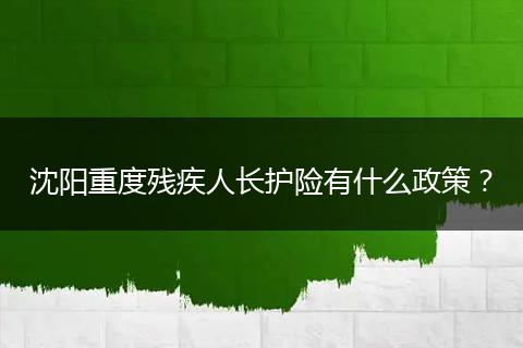 沈阳重度残疾人长护险有什么政策？