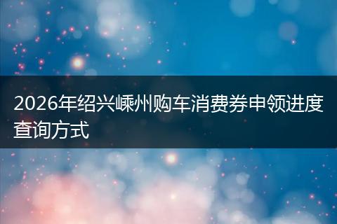 2026年绍兴嵊州购车消费券申领进度查询方式