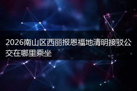 2026南山区西丽报恩福地清明接驳公交在哪里乘坐