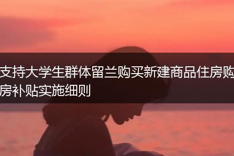 支持大学生群体留兰购买新建商品住房购房补贴实施细则