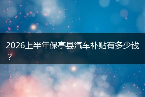 2026上半年保亭县汽车补贴有多少钱？