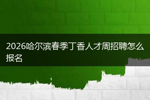 2026哈尔滨春季丁香人才周招聘怎么报名