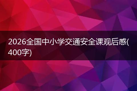 2026全国中小学交通安全课观后感(400字)