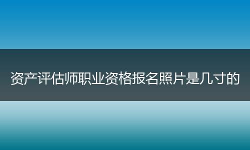 资产评估师职业资格报名照片是几寸的