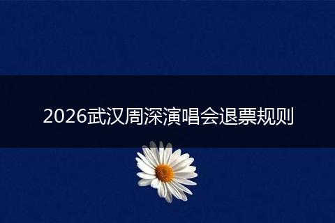 2026武汉周深演唱会退票规则