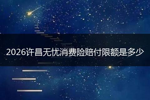 2026许昌无忧消费险赔付限额是多少