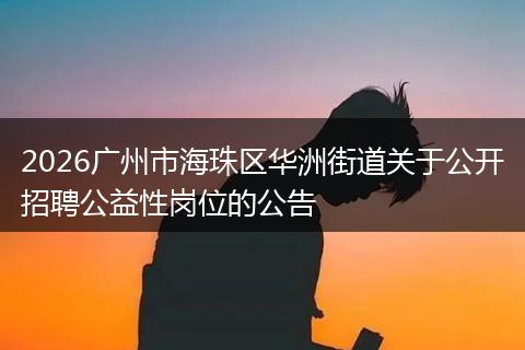 2026广州市海珠区华洲街道关于公开招聘公益性岗位的公告
